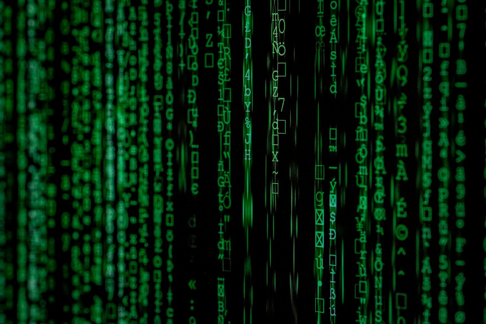 Digital matrix-style code aesthetic representing AI-assisted development